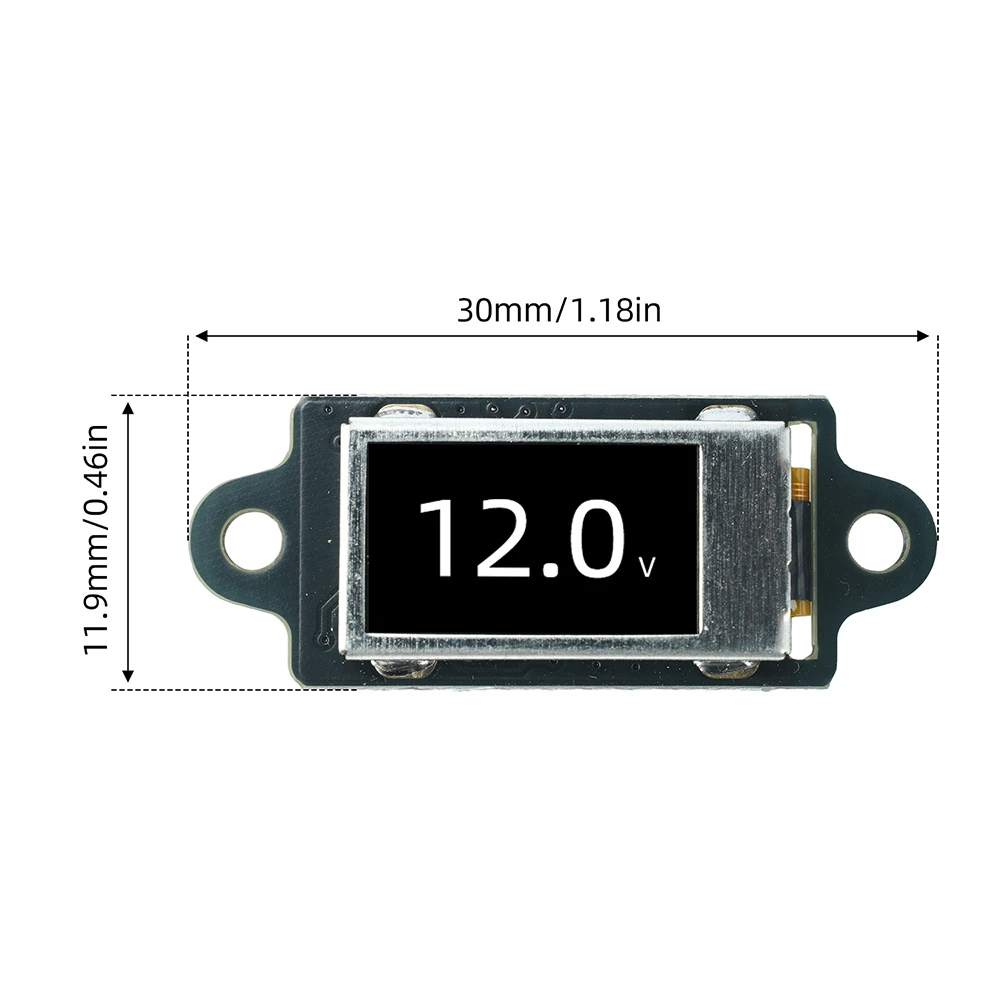 Black DC 0-30V Ultra-Thin Mini Digital Voltmeter with 0.5-inch OLED Display Digital Voltmeter Voltage Display with Screen Frame