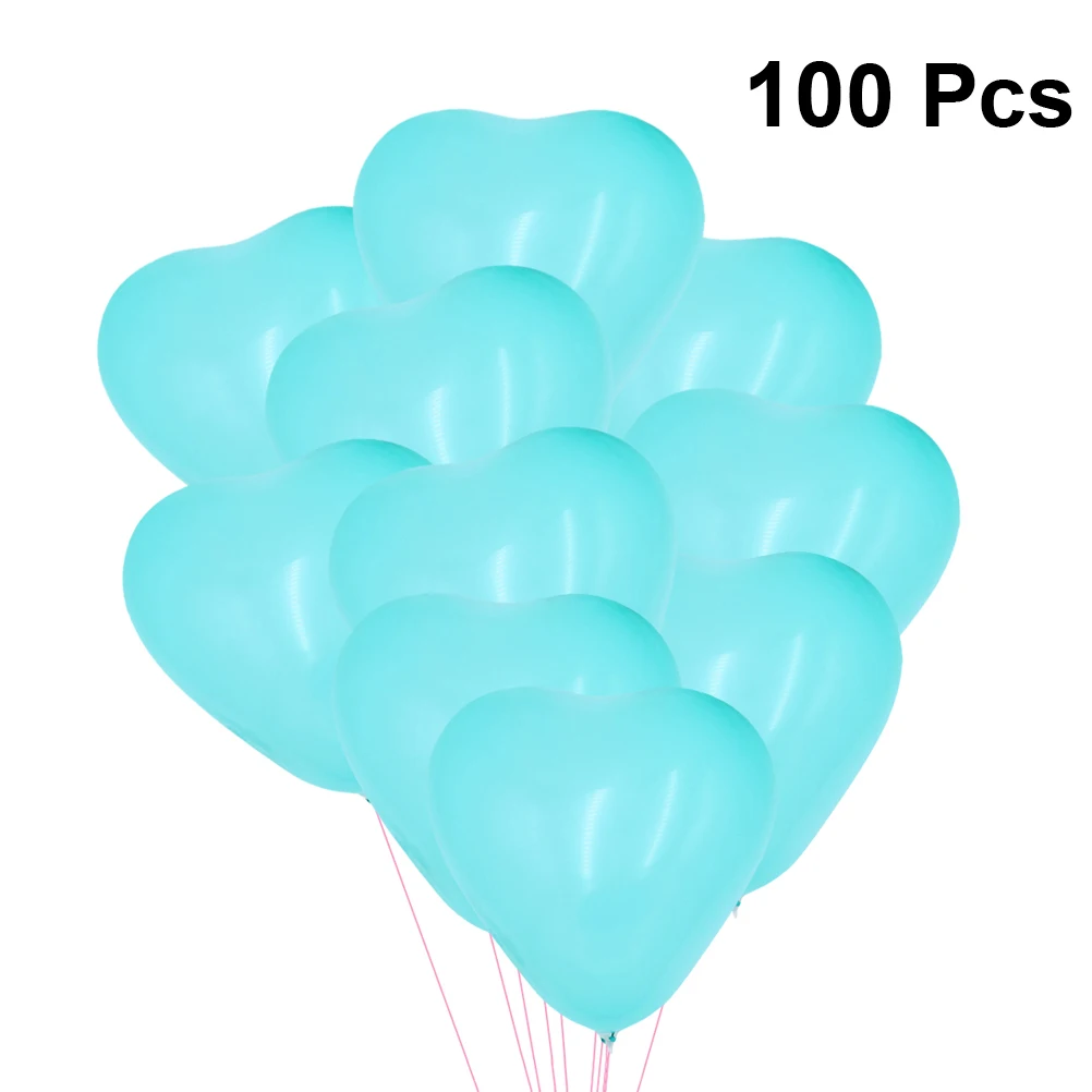 

100Pcs Heart Shape Balloons Blue Romantic Wedding Party Decoration Creative Balloon Supplies Romantic Heart Shape Balloons