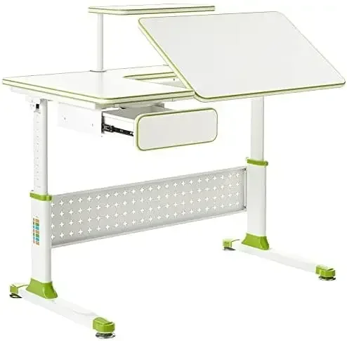 A  Study Table Set, Kids Desk with Chair Set, Height Adjustable Desk for Kids, Kids Study Desk