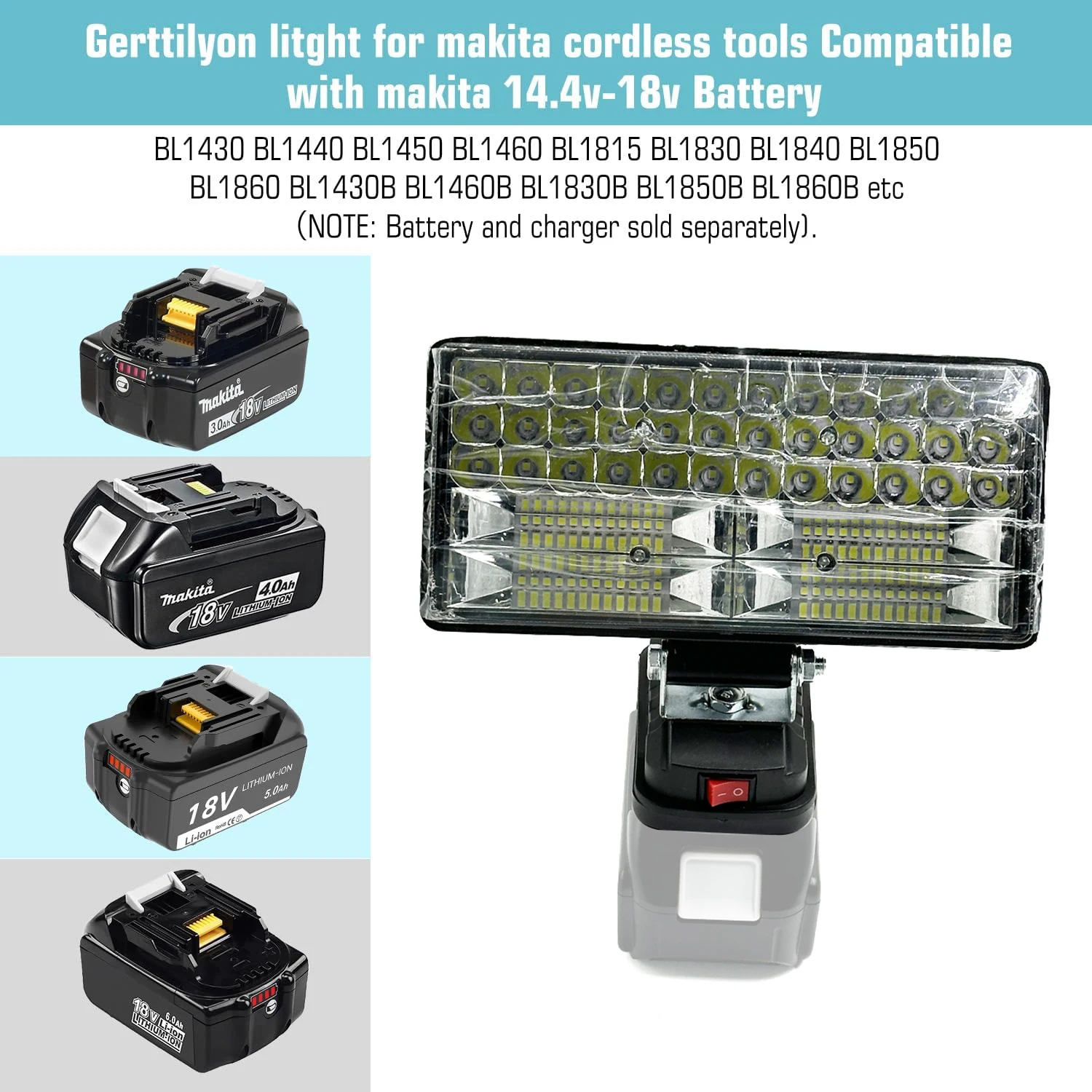 For Makita 18V Li-ion Battery LED Work Light Portable Emergency Flood Lamp 4/6/8 Inch Flashlight Camping Lamp