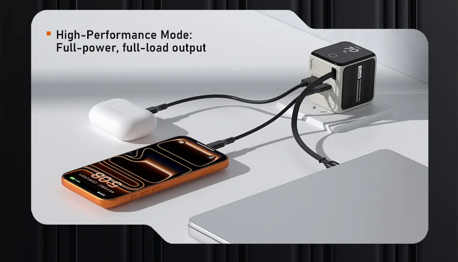 Hagibis 70W GaN USB-C Charger with Retractable Cable and Display
