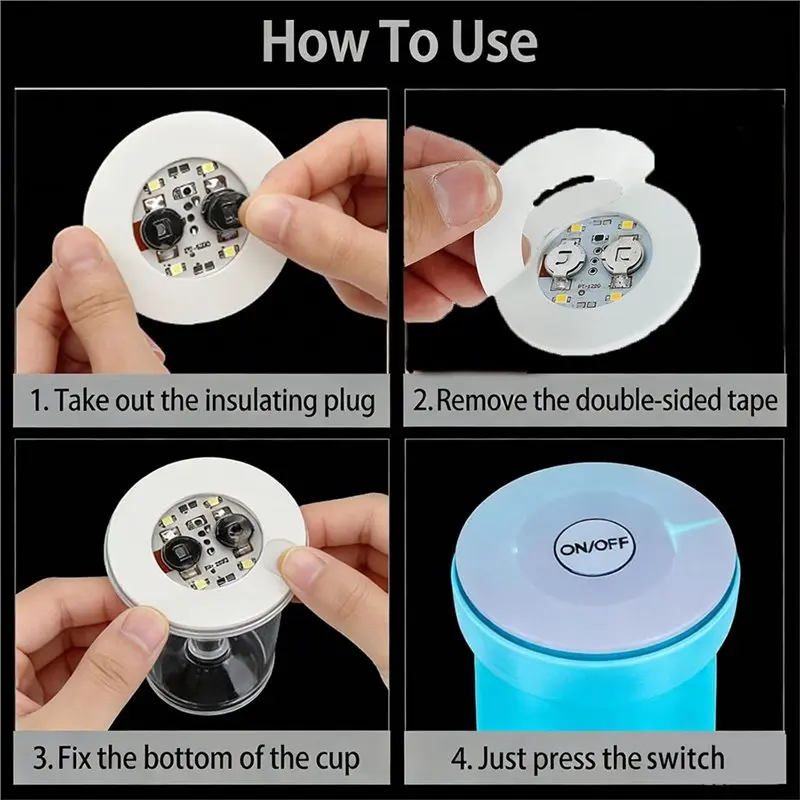 B23B 25Pcs LED Coaster Light Up Coasters LED Bottle Light For Drinks Glorifier LED Stickers