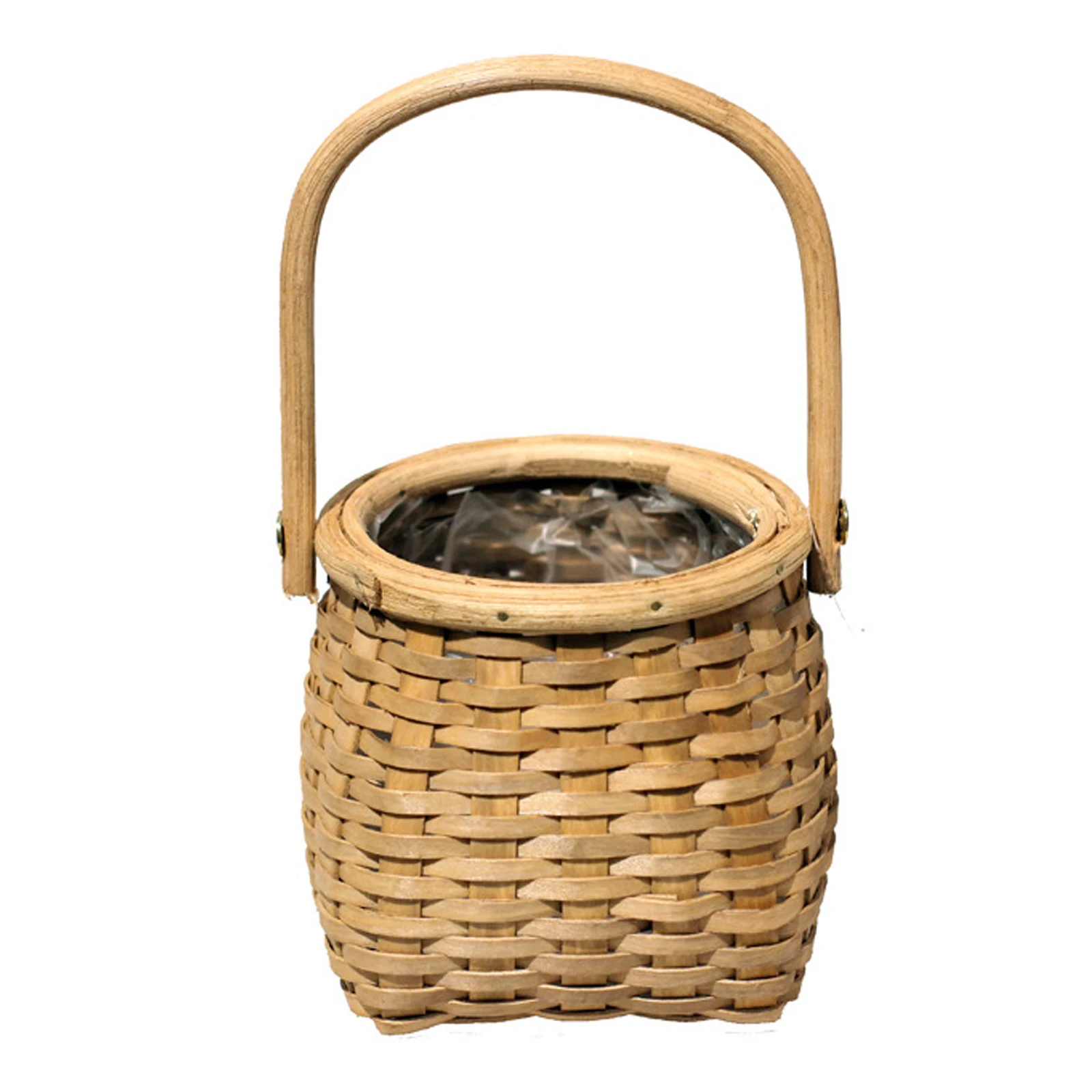 

Special Flower Basket For Teacher's Day And Mother's Day Khaki Rattan Hanging Hand-woven Baskets Wooden Children's Shooting Prop