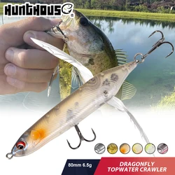 Hunthouse Floating Topwater Dragonfly Crawler Pencil Fishing Lure Hard Bait 80mm 6.5g Freshwater For Trout Pike Fish Tackle
