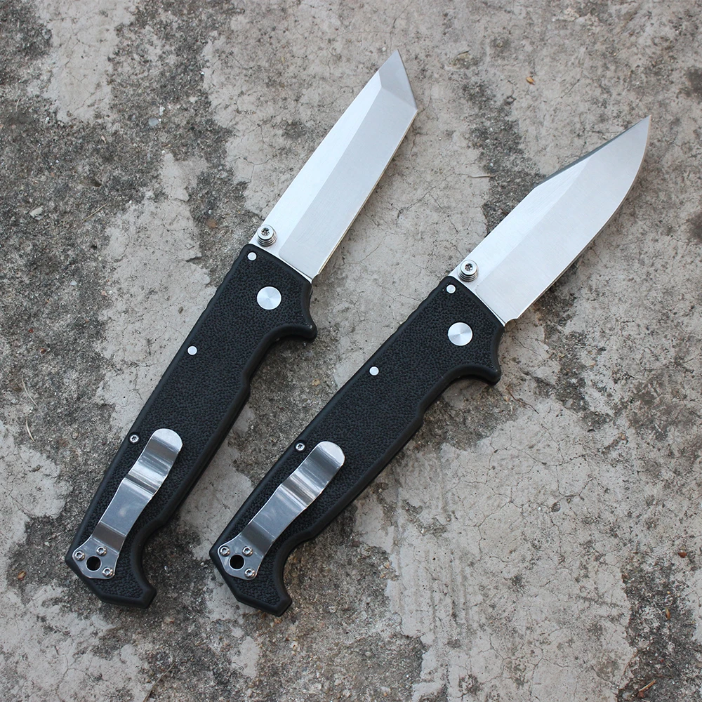 Cold SR1 Folding Pocket Knife Military Tactical Survival Tool 8Cr14MoV Steel Outdoor Camp defense Men EDC Tanto Hunting Knives