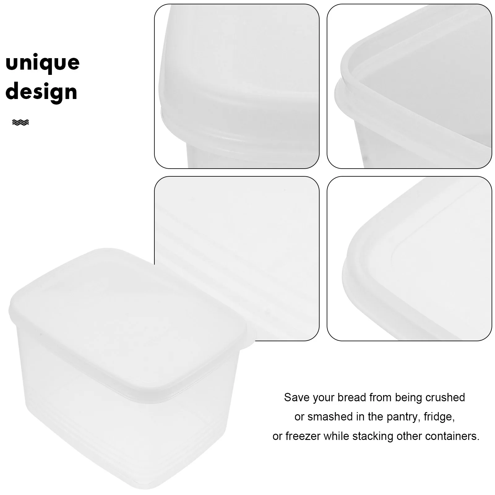 

Extra Large Bread Storage Box Airtight Plastic Toast Container for Home Bakery Coffee Shop Fridge Food Organizer Fresh Keep