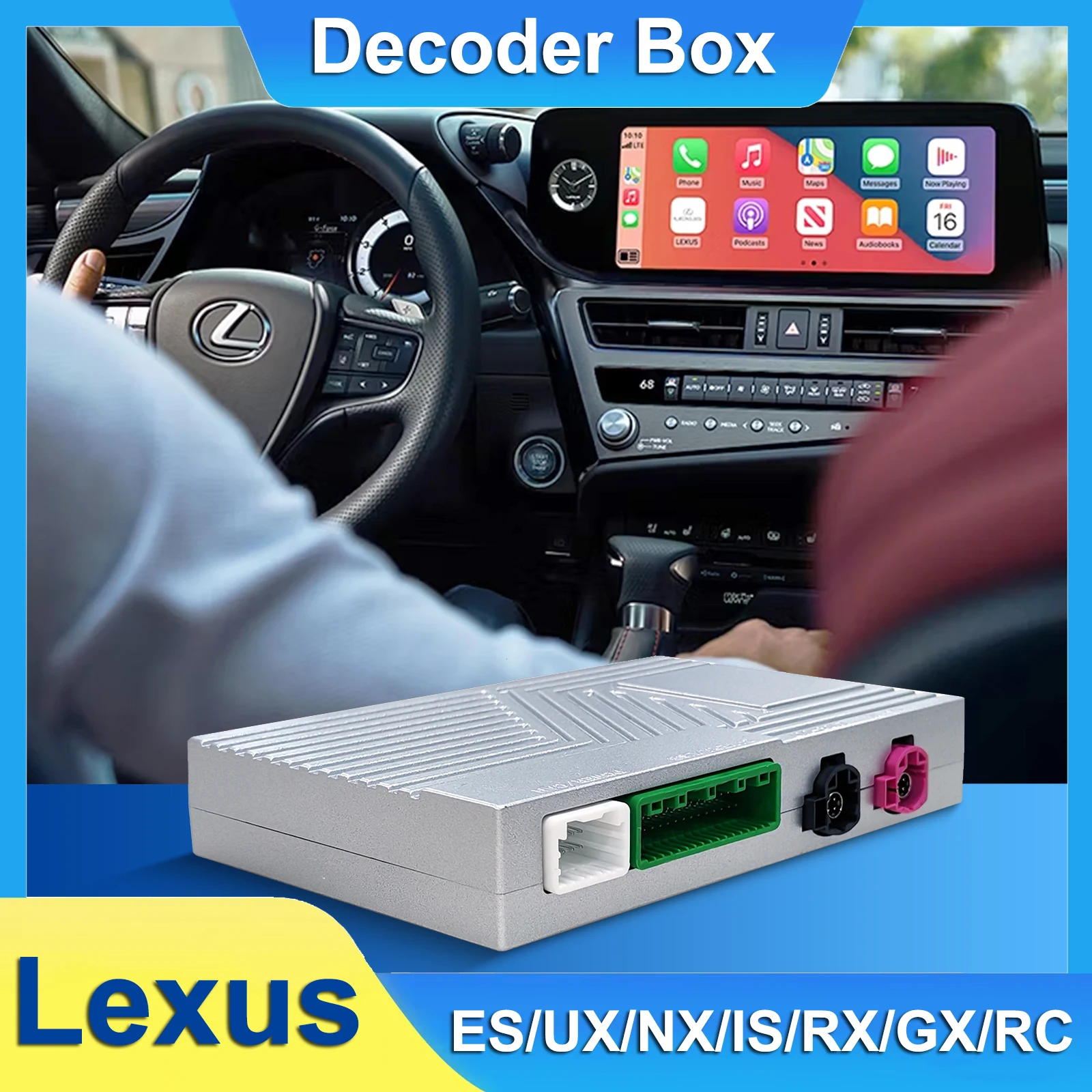 Wireless CarPlay Android Auto Adapter Decoder Box for Lexus ES/UX/NX/IS/RX/GX/RC(2018-21) Model OEM Retrofit Kit Keep OME Screen