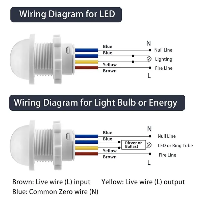 AB33-18 Packs Motion Sensor Light Switch, PIR Sensor Smart Detection Switch,Ceiling Or Wall Mount Smart Light Switch