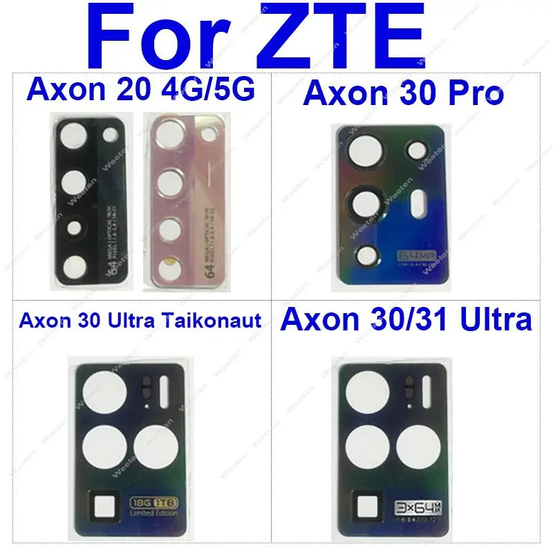 For ZTE Axon 20 30 Pro 31 Ultra 40Se Rear Camera Lens Glass Back Camera Glass Lens with Sticker Tape Parts