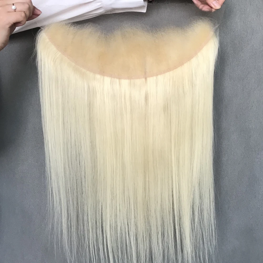 22インチ 13x4 613 フルフロント 人毛100% ブラジリアンバージンヘア ストレート  生え際処理済み