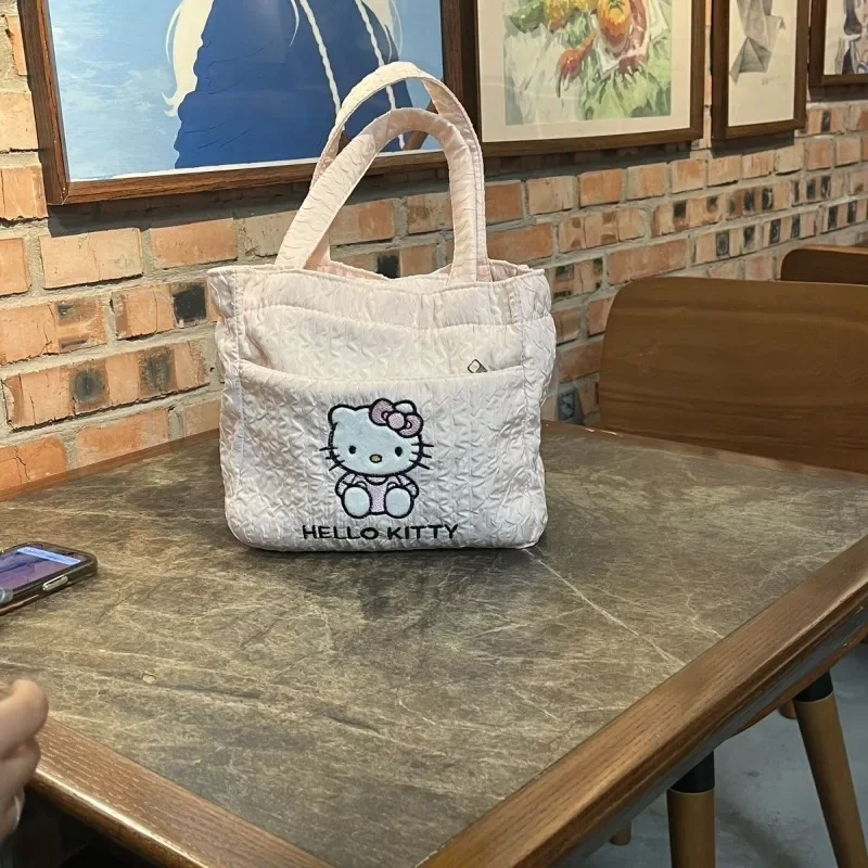 Autumn Winter Hello Kitty Anime Kawaii Portable Lunch Box Bag Kt Cat Cartoon Large Capacity Tote Storage Bag Gifts for Girls
