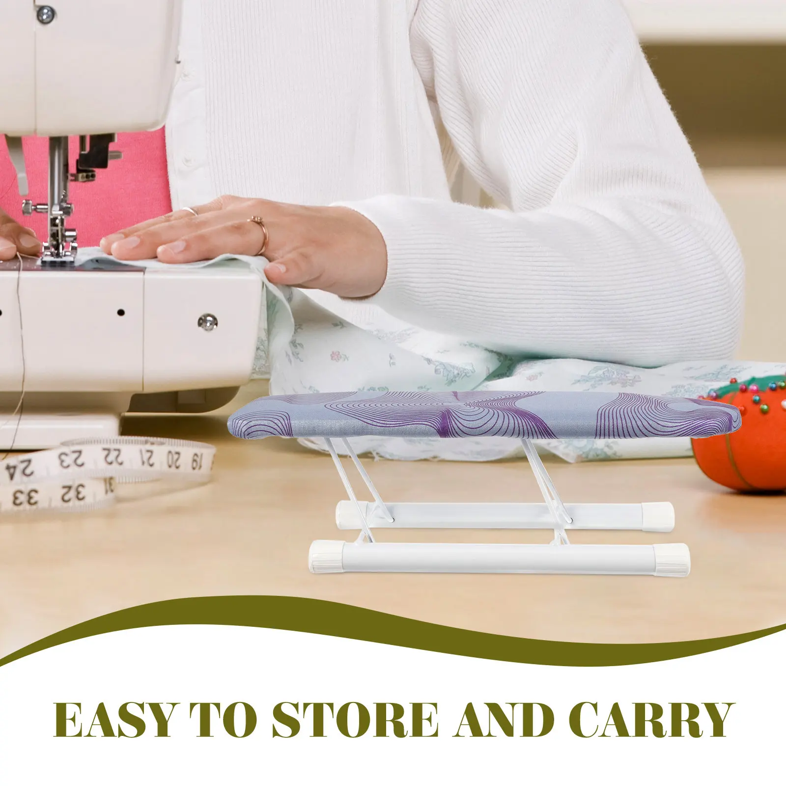 

Small Sleeve Ironing Board Portable Stable Compact Design Tabletop Ironing Mat Pad for Clothes Shirts Pants Skirts Home