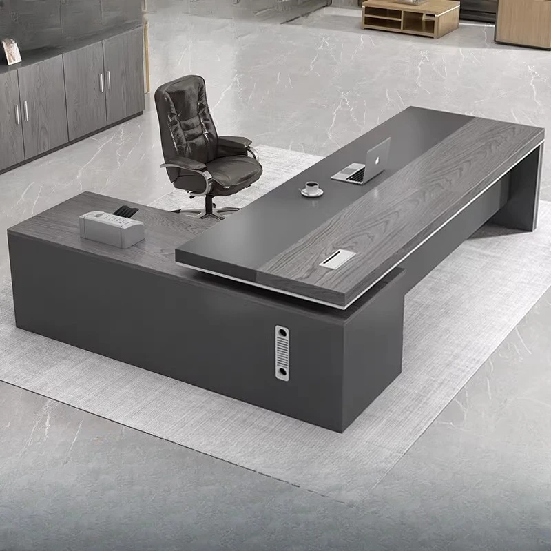 

Комплект офисной мебели: стол и стул, простой современный дизайн, мебель для офиса, стол для руководителя, большой рабочий стол, стол для начальника.