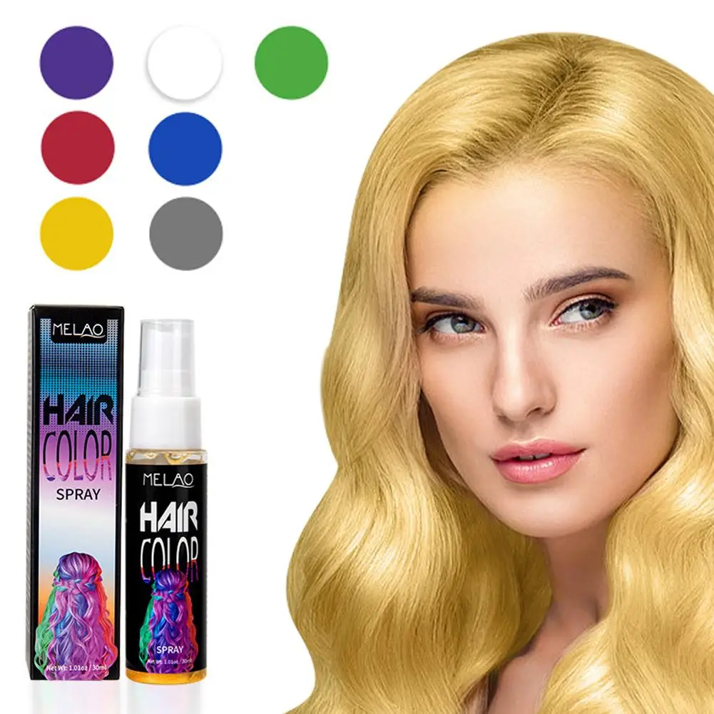 

30ml Hair Dye Spray Colorful Hair Spray Plant Based Temporary Bubble Foam Dye Easy Wash Out Disposable Hair Color Styling Tools