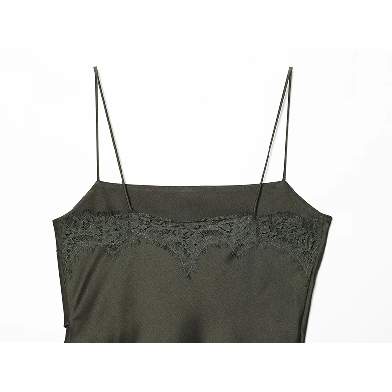 فستان YENKYE رومانسي مزين بالدانتيل باللون الأخضر للنساء أنيق أنيق بدون أكمام غير متماثل فستان مثير لربيع وصيف 2026 #6