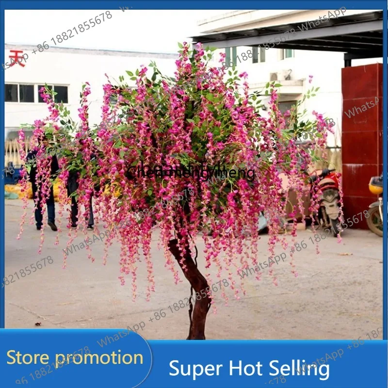 A485 Emulational Decoration Wisteria Tree Hotel Exhibition Hall Wedding Decoration Landscape Tree Stage Performance Props Flower