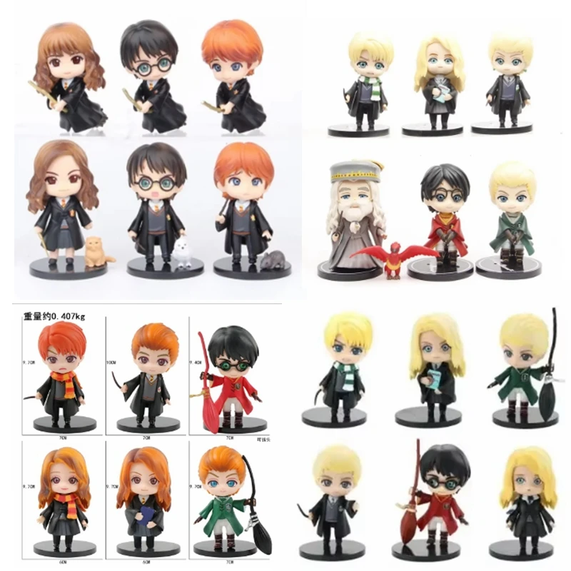 6 шт. набор New Q Posket Harri Potter Dumbledore Malfoy Ron Hermione Snape Hedwig ПВХ виниловая фигурка игрушки кукла Рождественский подарок игрушка