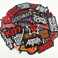 25pcs/lot Band Embroidered Patches for Clothing Iron on Patches Music Rock DIY Clothes Stripes Stickers Sewing Jacket