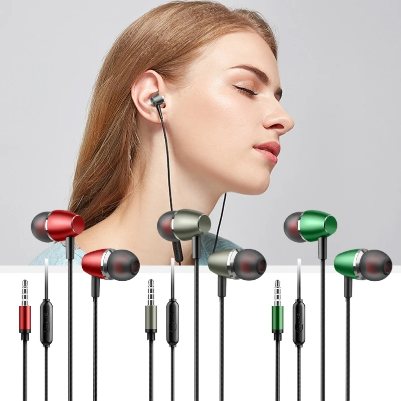 Headphones Corded In-Ear Corded Earphones Earbuds Headphones 3.5mm Corded Headphones with Microphone Noise Isolating