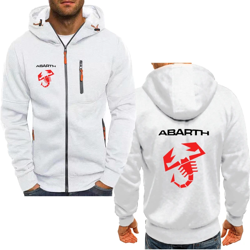 ชายซิปแจ็คเก็ตเสื้อกันหนาว Abarth โลโก้พิมพ์ฤดูใบไม้ผลิฤดูใบไม้ร่วงใหม่ Punk Casual หลวม Street ขนาดใหญ่ผู้ชาย Hoodie Top