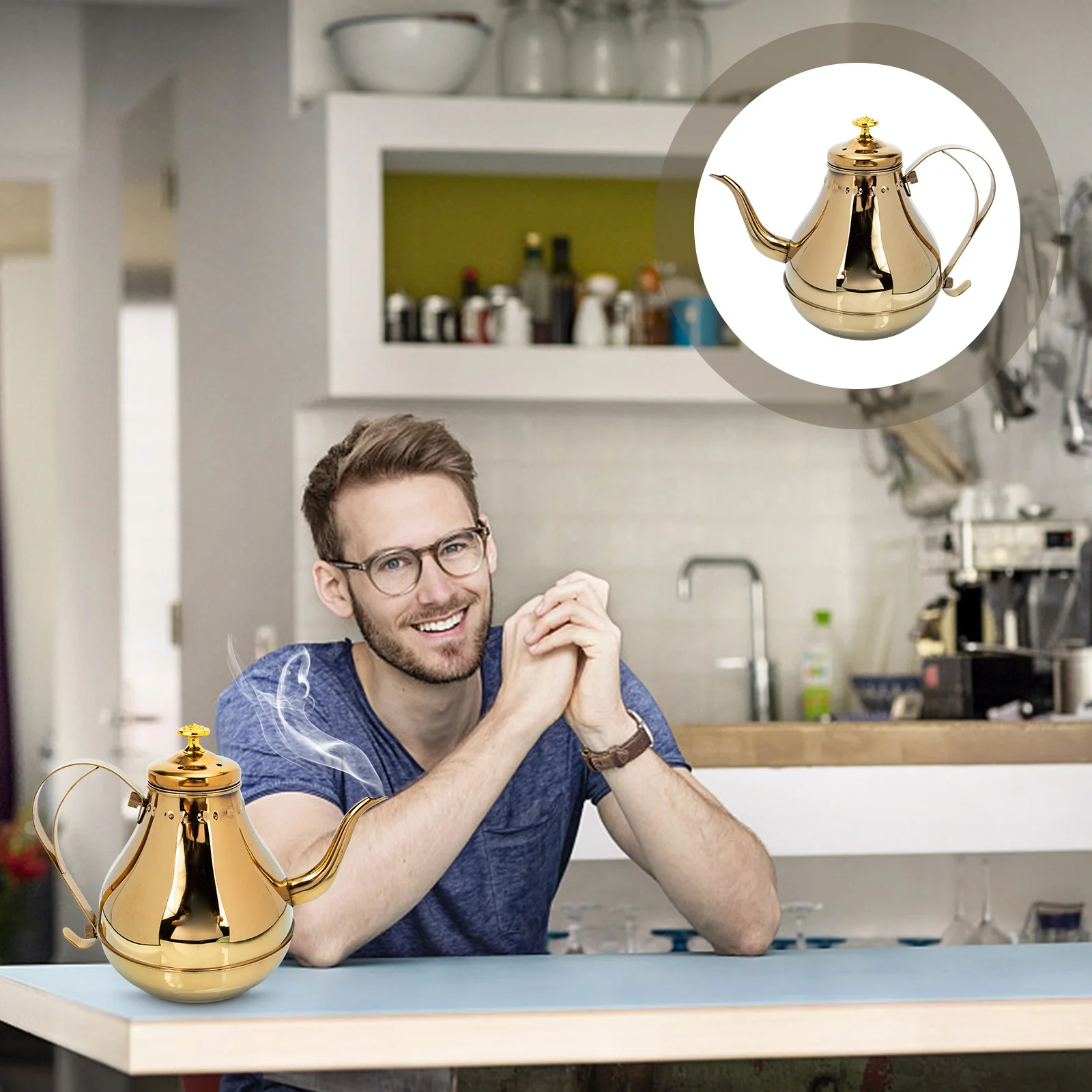 

Large Capacity Tea Kettle Stainless Steel Lightweight Ergonomic Handle Portable Water Pot For Home Use Kitchen Teapot