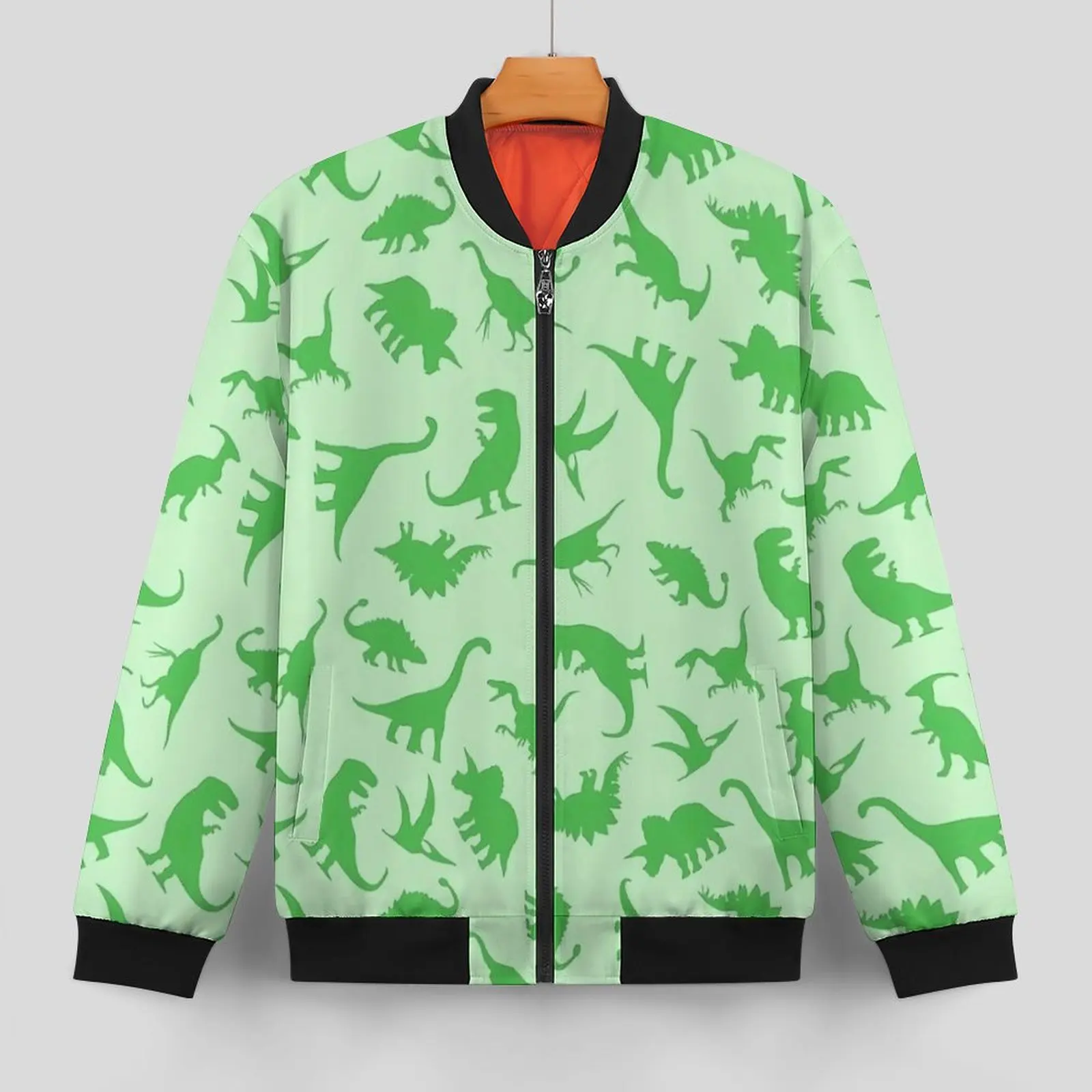 Green Dinosaurs Casual Jackets Male Cute Animal Coats Winter Street Fashion Jacket Hooded Custom Loose Windbreak Plus Size 5XL