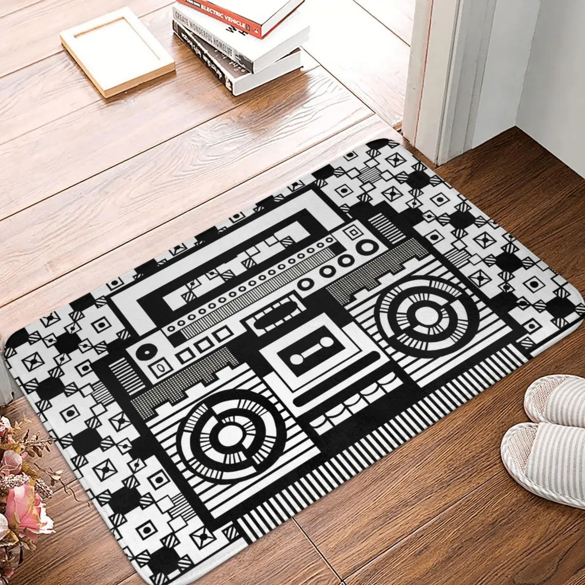 Bop Boombox Boom Box Music Anti-Slip Rug Doormat Kitchen Mat Balcony Carpet Home Decorative