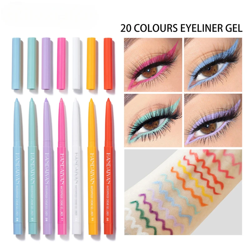 2024 Hot Sale 20 Color Optional Eyeliner Glue Pen Star Color Eyeliner Waterproof Non-halo Makeup Cosmetics Products