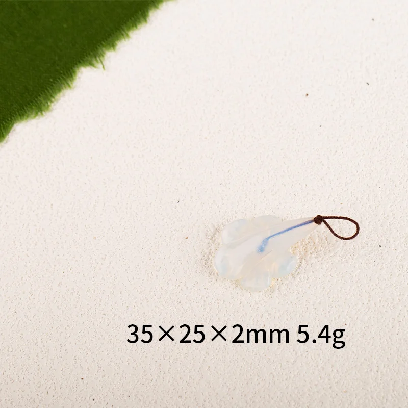 Natural Stone Moon Stone Flower Pendant - DIY Handmade Jewelry 32×10×2mm ，4.1g