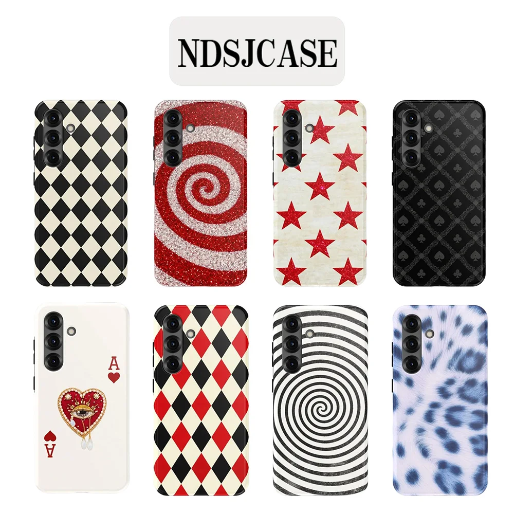 Luxury Clmj Argyle Noir Circane Phone Case for Samsung Galaxy S20 S23 S24 S25 S26 FE Plus Ultra Edge 4G 5G Double-layer Cover