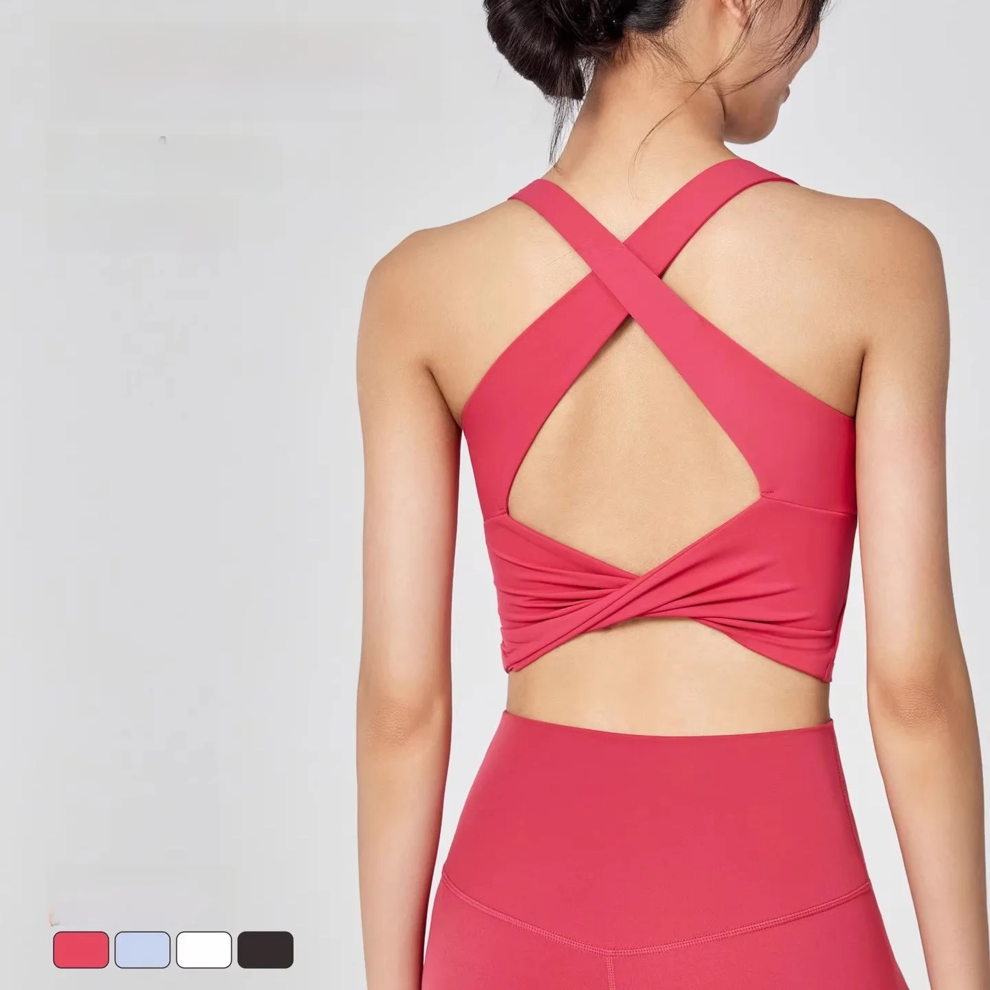 

Женское противоударное спортивное нижнее белье с фиксированной перекрестной спинкой, жилет для йоги, фитнес-бюстгальтер для бега, красивый дизайн спины