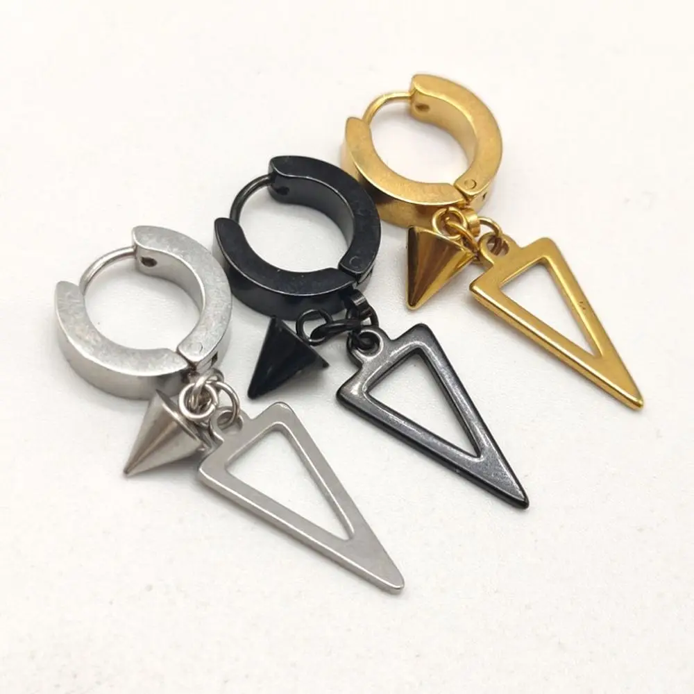 Jewelry Hip Hop Conical Triangle Birthday Gift Trendy Men Gothic Earrings Korean Style Earrings Stud Earrings Dangle Earrings