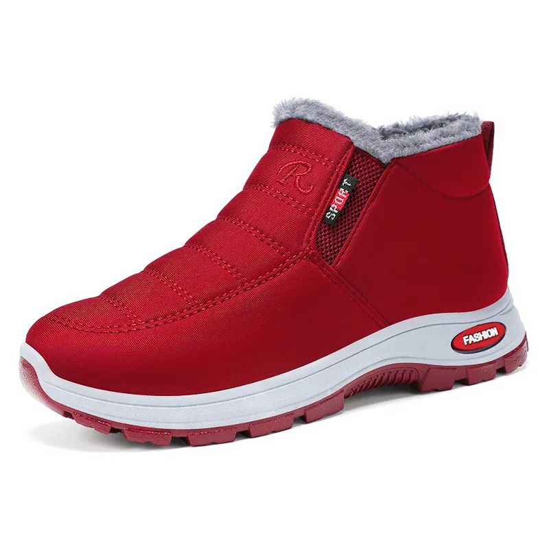 Botas de inverno à prova dwaterproof água para homens 2023 novas botas de neve de pelúcia botas de tornozelo masculino quente preto casal algodão casais sapatos plataforma
