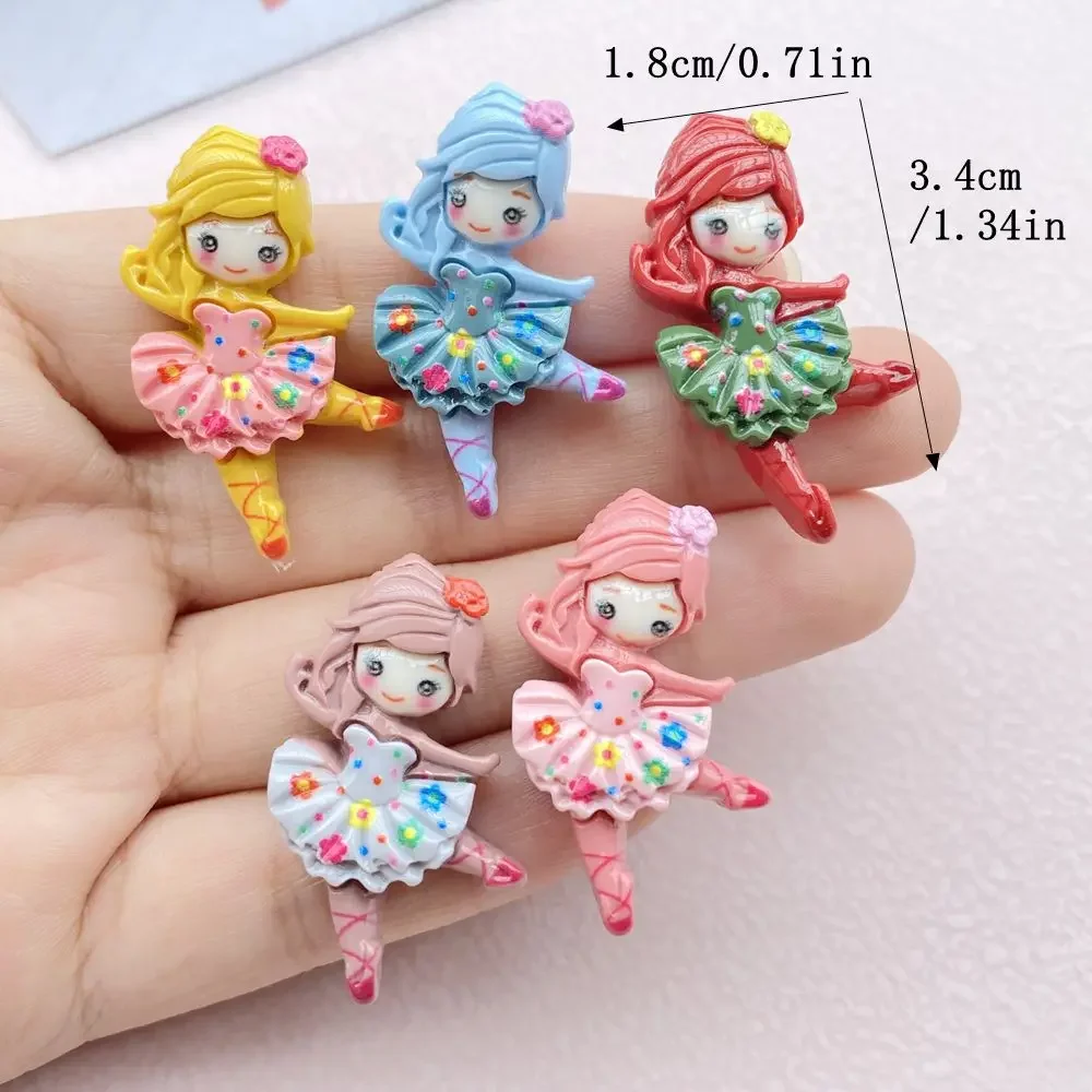 10 Pcs New Kawaii Resin Cartoon Ballet Girl Resin Scrapbook Diy Jewelry Children Gift Hairpin Accessorie