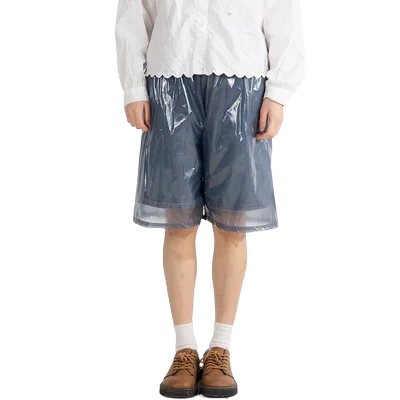 Waterpoof Transparent TPU Man's Half Trousers Shorts Rainproof Dirty Antiproof Outdoor Sports Stage Performance Plastic Shorts