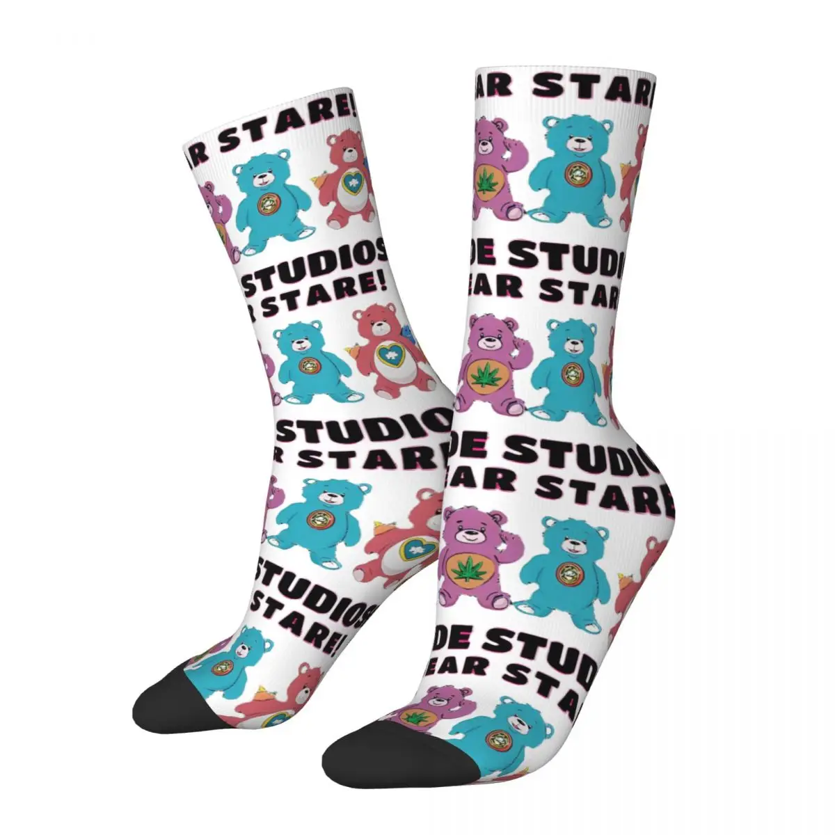 Hip-hop CARE BEAR STARE Football Socks Polyester Crew Socks for Women Men Breathable