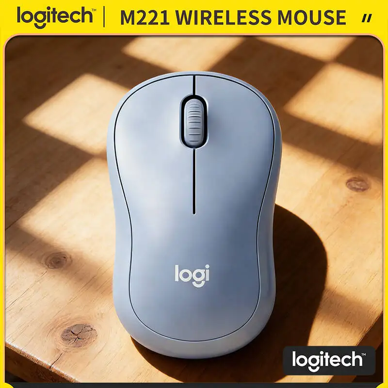 

Беспроводная бесшумная мышь Logitech M221, 2,4 ГГц, компактный дизайн, USB-наноприемник 1000 точек на дюйм для офиса, дома, ПК, ноутбука