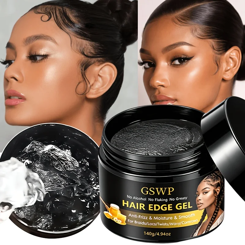 GSWP Honey Extra-Strong Hold Edge Gel. Long-Lasting Hold, Suitable for Braids, Partial Perms, Curls, Waves, and Cornrows. 140g