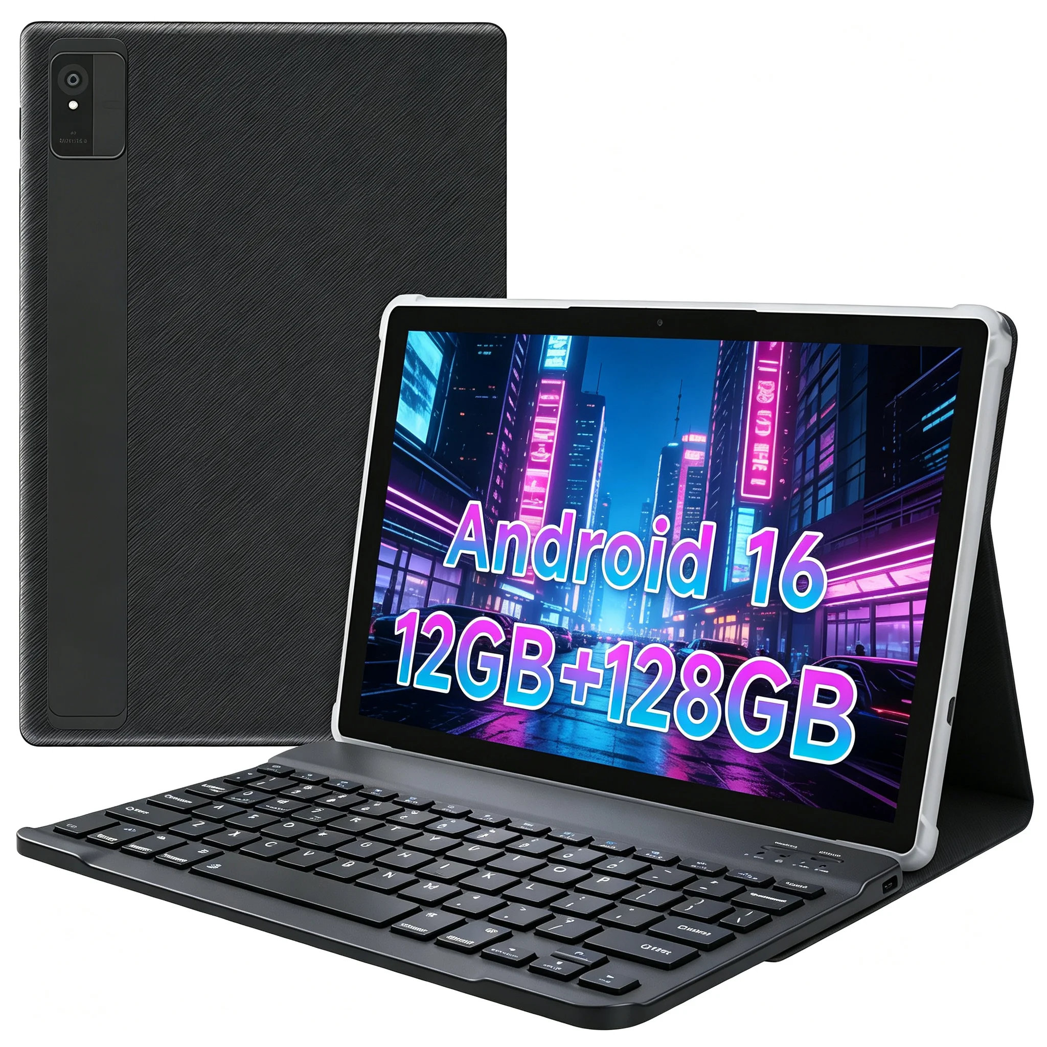 Paitanry 10.1 Inch GMS Certified Android 16 Tablet 12GB RAM 128GB ROM Octa Core 1280*800 IPS Display WiFi Dual Band 5000mAh Pad