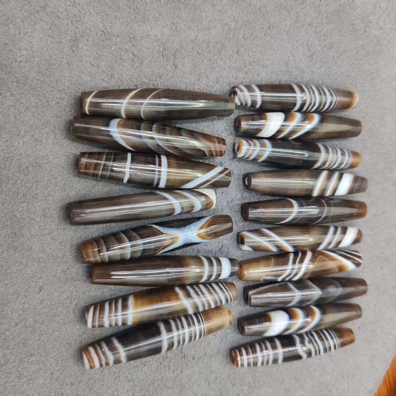 

1pcs/lot Jewelry loose Tibetan dzi beads natural sardonyx DIY charms for jewelry making gift oval ethnic style 50X10㎜