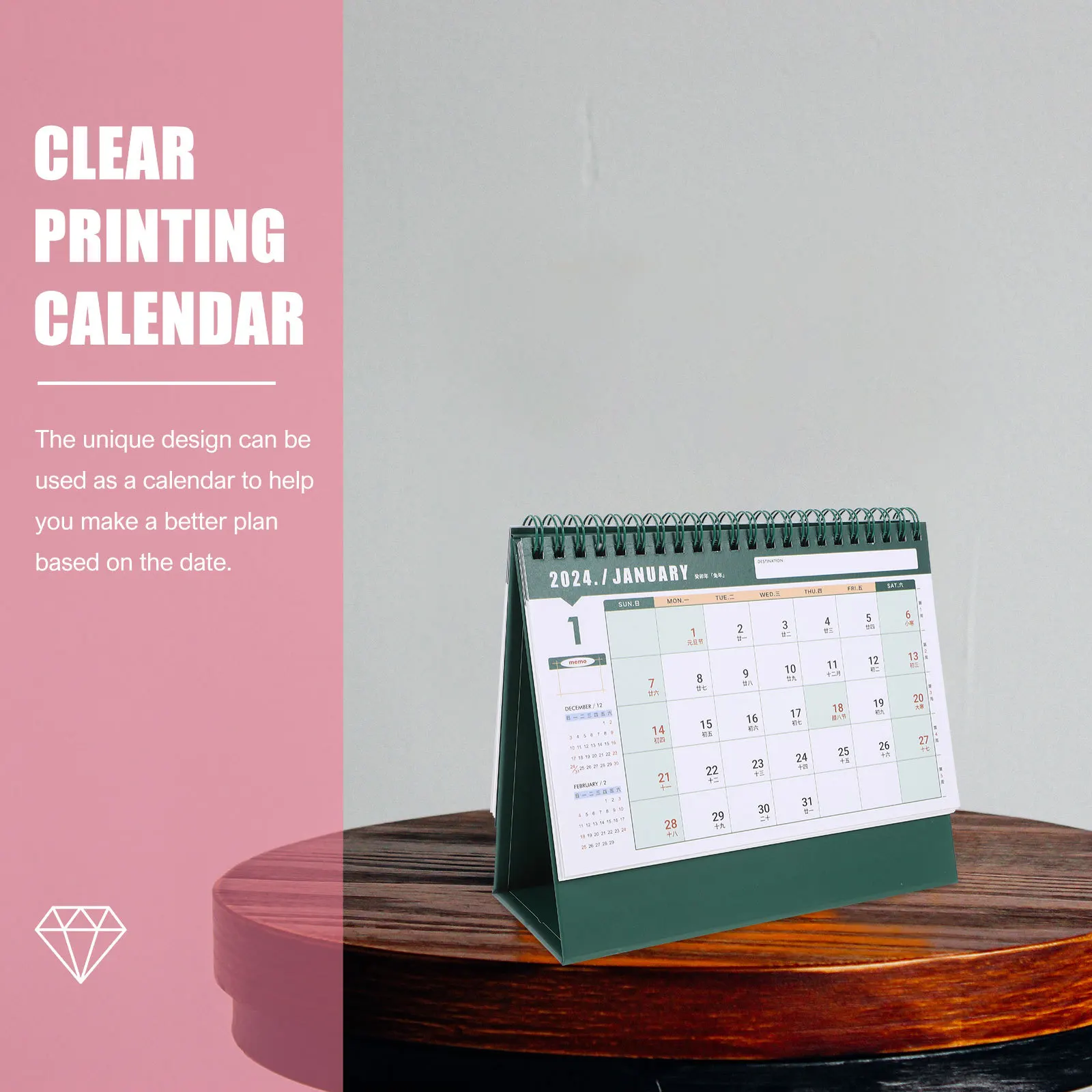 

Настольный календарь с большой сеткой на 2024, ежемесячный планировщик для офиса, дома, школы, декоративный настольный органайзер, заметка