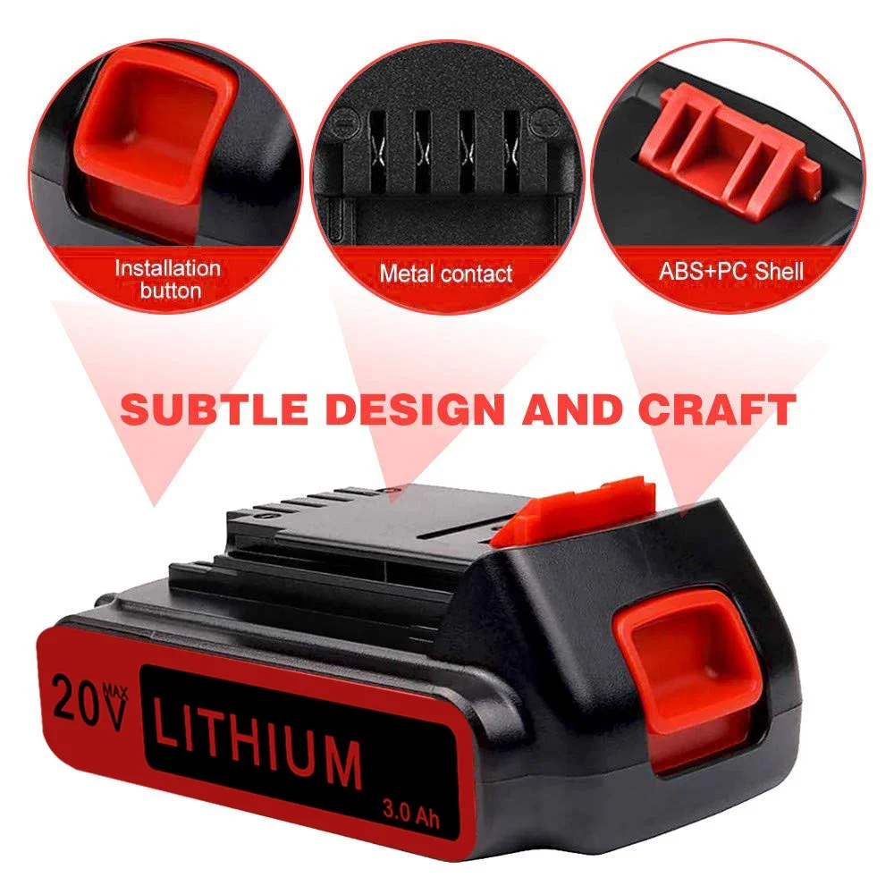 3.0Ah 20V MAX LBXR20 متوافق مع بطارية بلاك اند ديكر LB2X4020 LBXR2020-OPE LBXR20-OPE2 LBXR20B-2 LB2X3020-OPE LBXR20BT #4