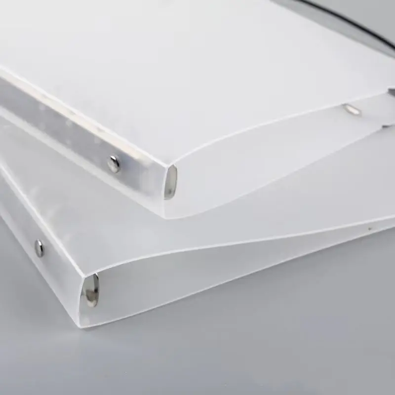 A5 6 Ring Plastic Binder Notebook Cover,Refillable File Folder Shell withMatte  for DIY Scrapbooking Photocard & Die Storage