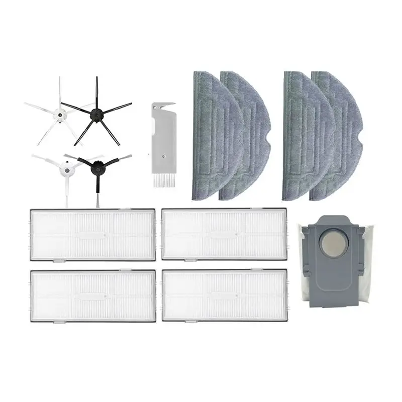 

ABZA - Аксессуары для Roborock S8 / S8+ / S8 Pro Ultra: HEPA-фильтры, основная/боковая щетка, насадка для влажной уборки, мешок для сбора пыли для робота-пылесоса