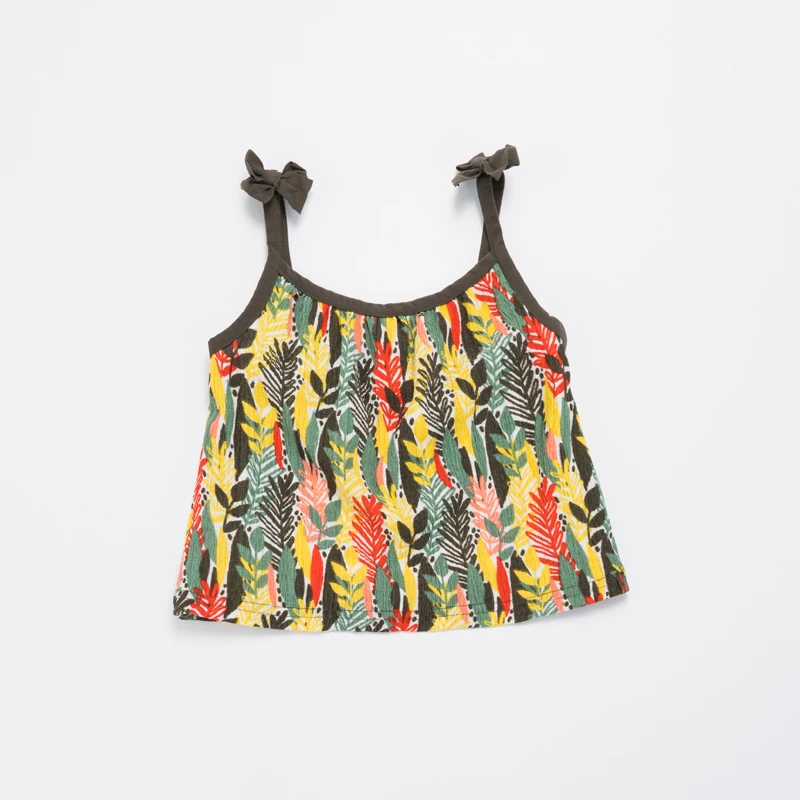 新しいe63子供服女の子用ストラップサマーカジュアル花柄プリントaラインスカート（6ヶ月～2歳）女の子用衣類