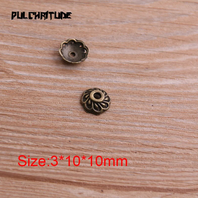 60pcs 3*10*10mm Two Color Bead Caps Charm Hollow MINI Flower Pendants Jewelry Accessories DIY Receptacle Charms