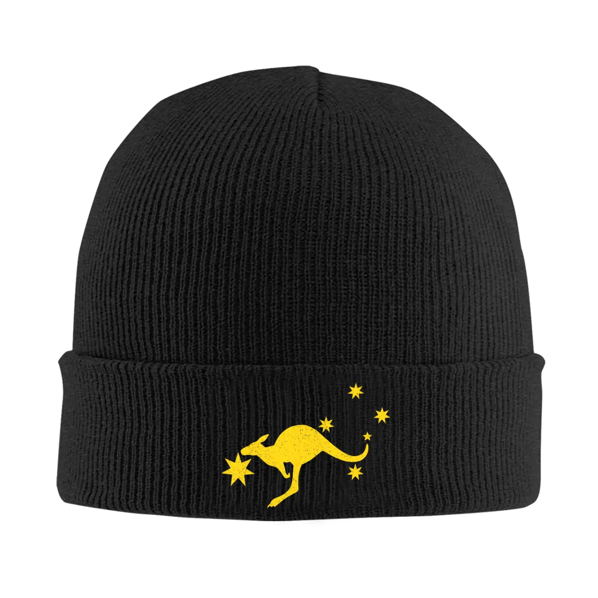 Australia Kangaroo Southern Cross Knit Hat Beanie Winter Hats Warm Unisex Street Aussie Flag Cap for Men Women Birthday Gift