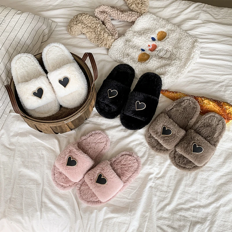 Kids Comfortable Plush Cotton Slippers Furry Surface Non Slip Bottom Slip on Indoor Home Shoes for Daily Family Indoor