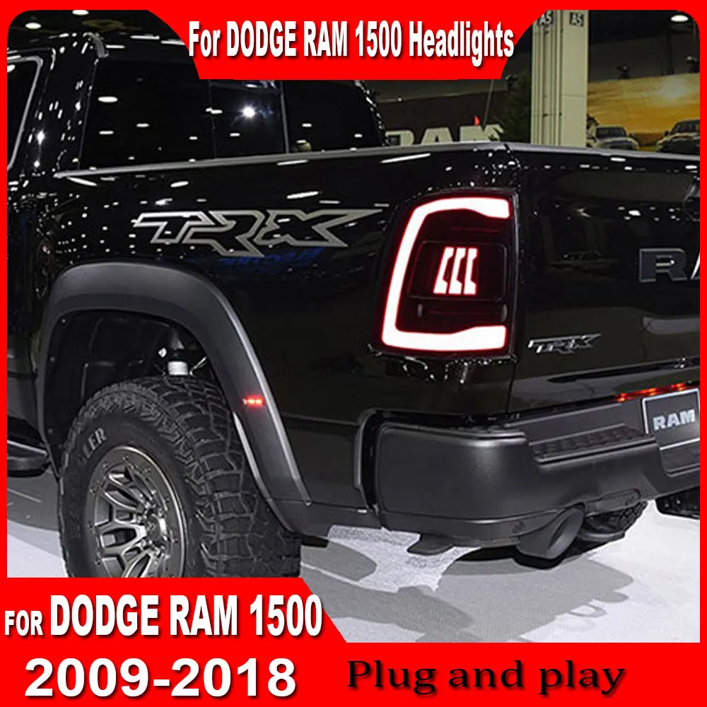 Car LED Taillights for Dodge RAM1500 2009-2018 RAM 2500 2013-2018 RGB Animation Rear Lamps LED Taillight Assembly 2pcs