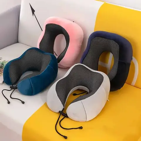 Almofadas de pescoço de espuma de memória em forma de u travesseiro de viagem macio massagem pescoço travesseiro dormir avião travesseiro cervical cuidados de saúde cama